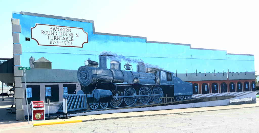 Roundhouse and Turntable Mural in Sanborn, Iowa